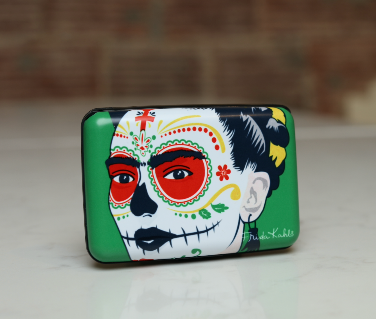 Multicultural green secure armored wallet.